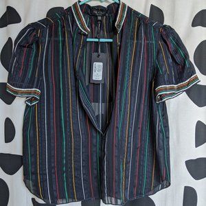 Rag & Bone Silk Striped Austin Shirt